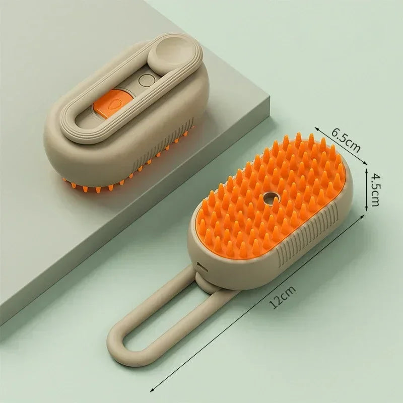 Cepillo De Vapor 3 En 1 Para Mascotas - Masaje Y Eliminación De Pelo Muerto